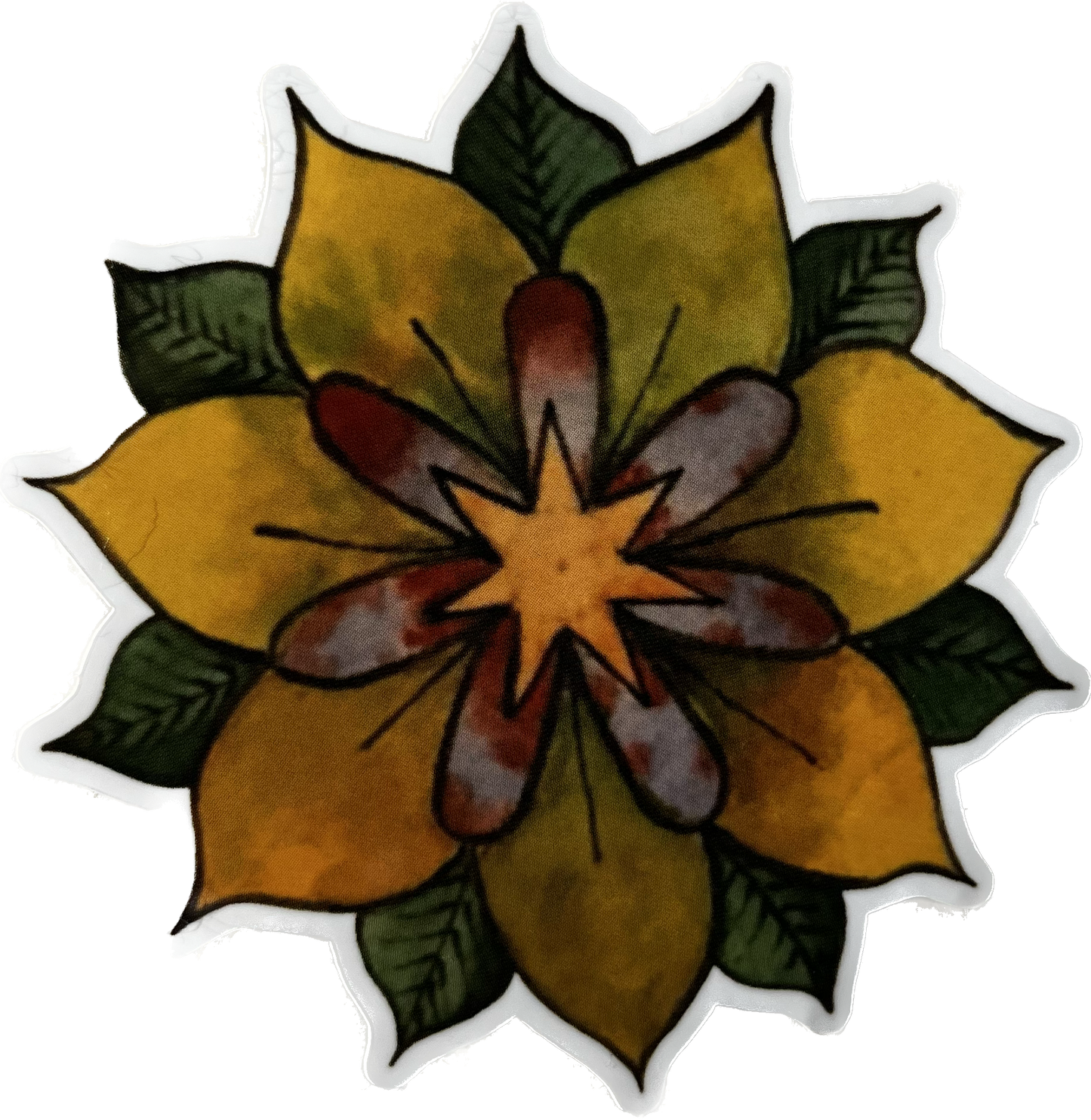 Watercolor Mandal Sticker - Flower (1)