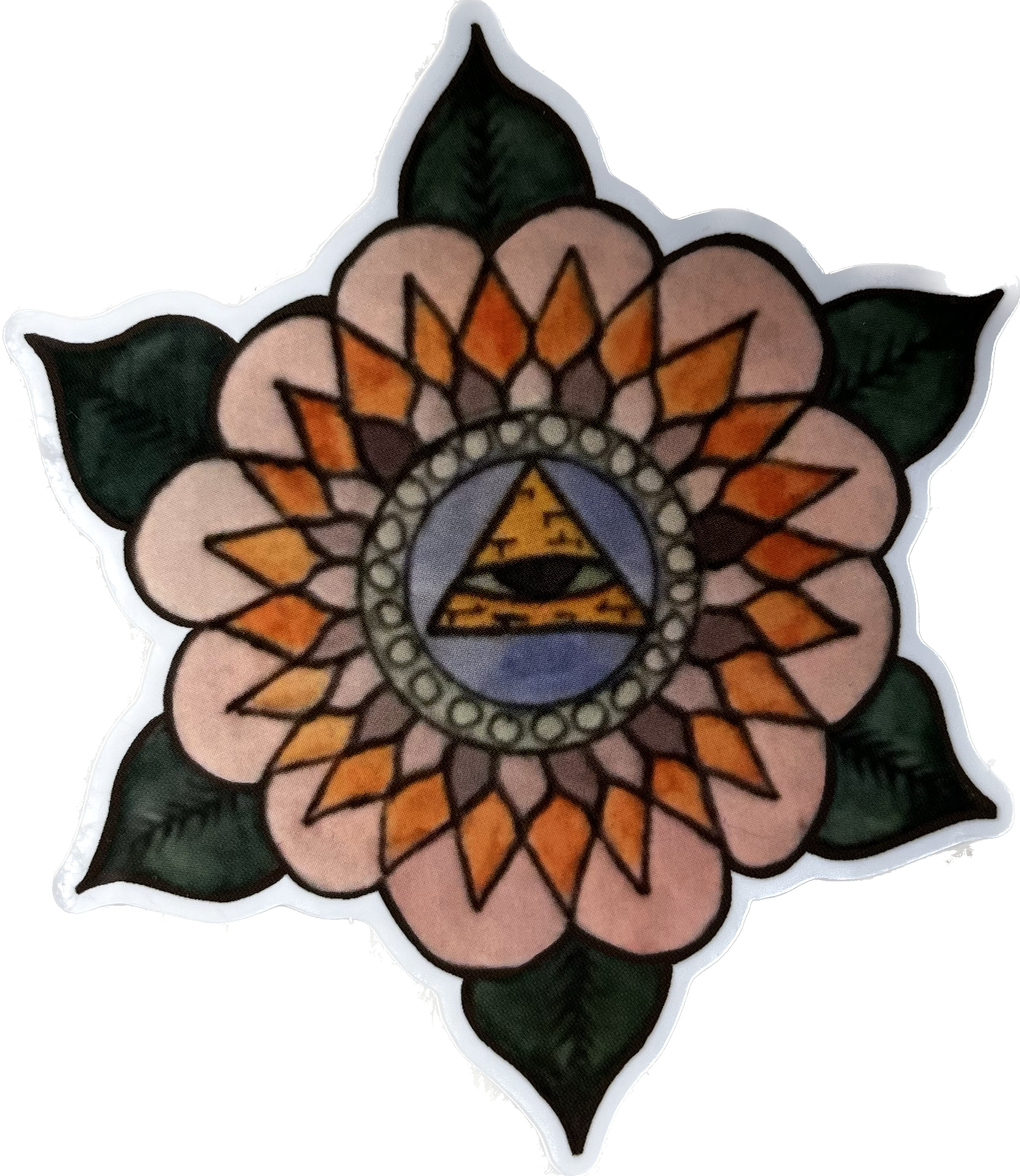 Watercolor Mandala Sticker - All Seeing Eye (1)